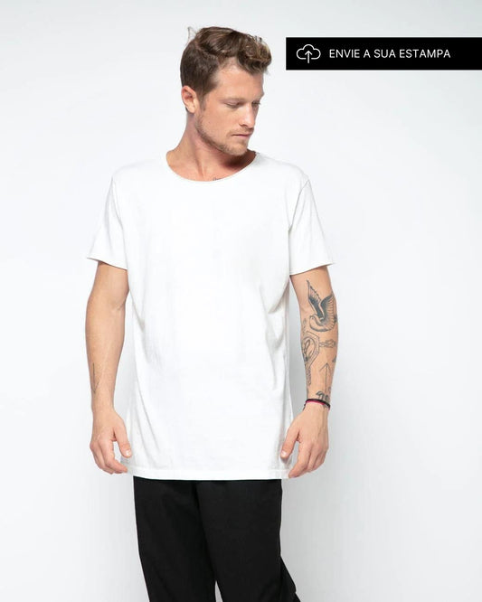Camiseta Relax Pré-Lavada de algodão Premium Offwhite Personalizada