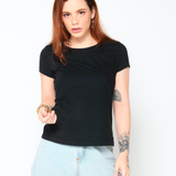 Camiseta Basic Pré-Lavada de algodão Premium Preto