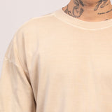Camiseta Oversized BOX Suedine Areia Estonado