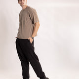 Camiseta Oversized BOX Suedine Marrom Estonado
