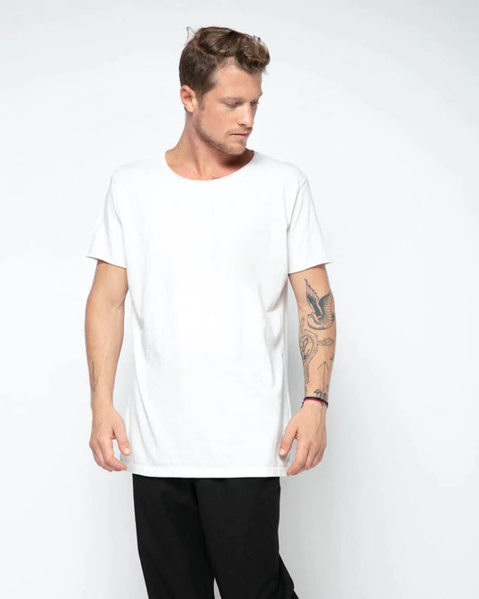 Camiseta Relax Pré-Lavada de algodão Premium Offwhite
