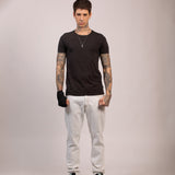 Camiseta Clássica Pré-Lavada de Algodão Premium Preto
