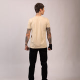 Camiseta Clássica Pré-Lavada de Algodão Premium Areia Estonado