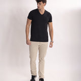 Camiseta Tecnológica Modal Gola V Masculina Preto
