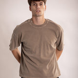 Camiseta Oversized BOX Suedine Marrom Estonado