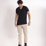 Camiseta Tecnológica Modal Gola V Masculina Preto