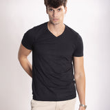 Camiseta Tecnológica Modal Gola V Masculina Preto