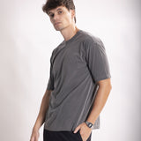 Camiseta Oversized 1.0 Pré-lavada de Algodão Premium Grafite