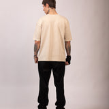Camiseta Oversized 1.0 Pré-lavada de Algodão Premium Areia Estonado