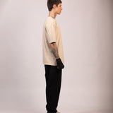 Camiseta Oversized 1.0 Pré-lavada de Algodão Premium Areia Estonado