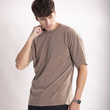 Camiseta Oversized 1.0 Pré-lavada de Algodão Premium Marrom Estonado