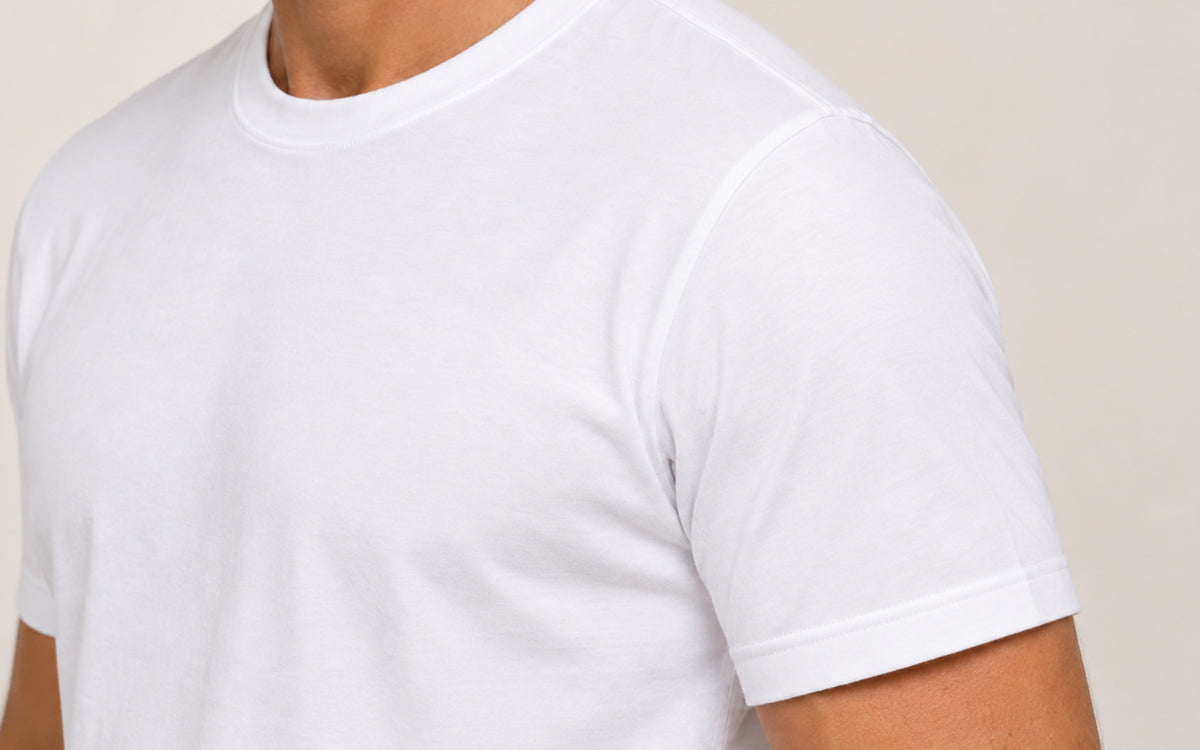 Camiseta Clássica Pré-Lavada de Algodão Premium Branco