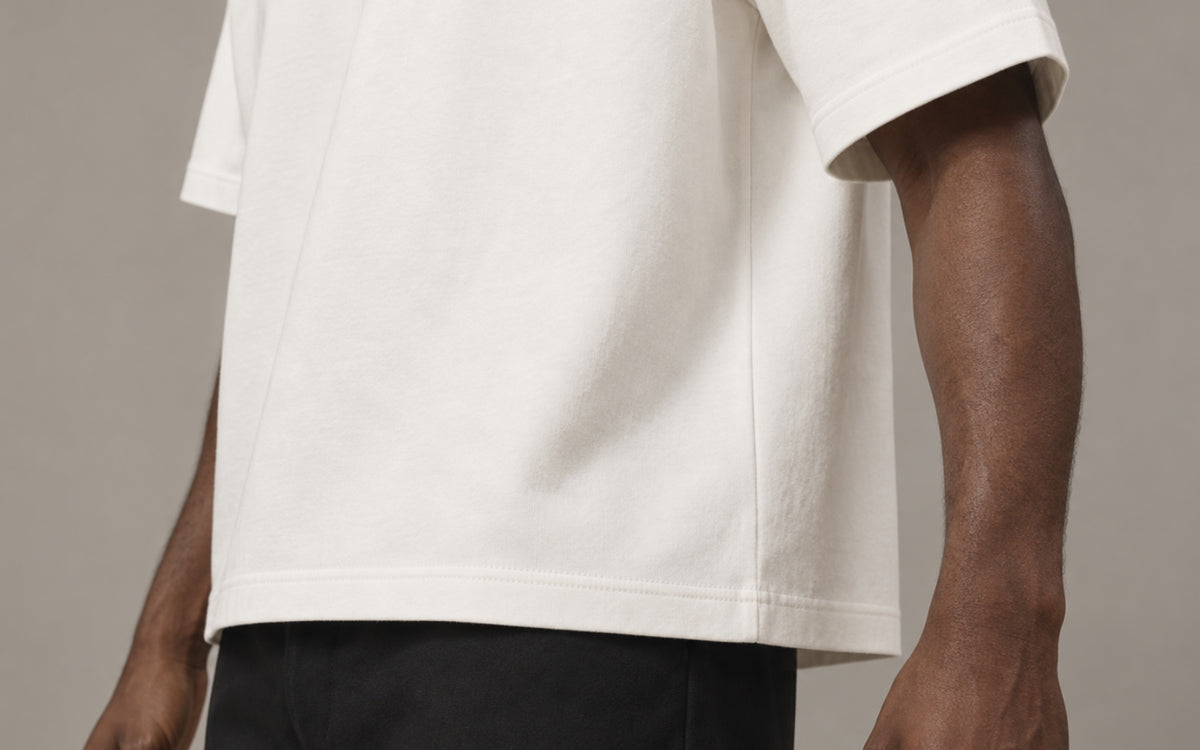Camiseta Oversized BOX Suedine Offwhite