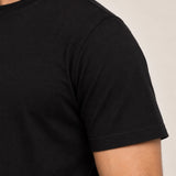 Camiseta Clássica Pré-Lavada de Algodão Premium Preto