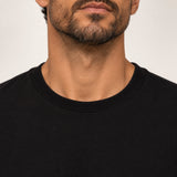 Camiseta Clássica Pré-Lavada de Algodão Premium Preto