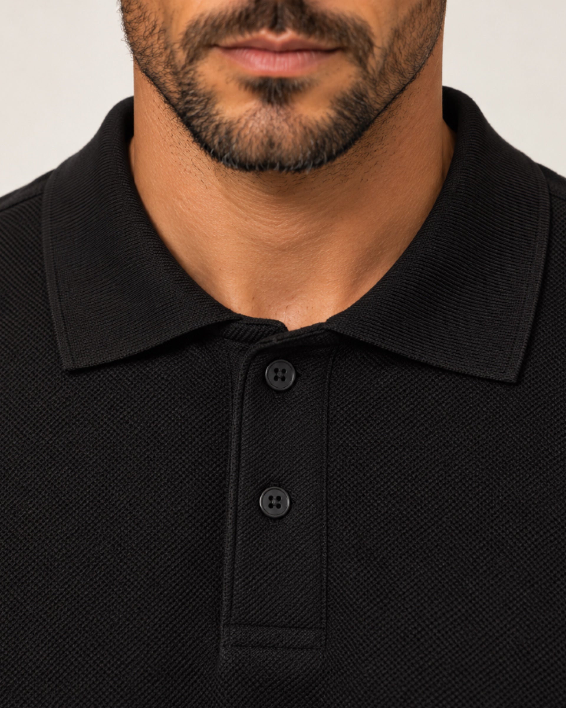 Camisa Polo Piquet Masculina Preta