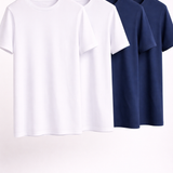 Kit 4 Camisetas Tecnológicas Modal Masculina (2 Brancas, 2 Azuis)