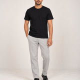 Camiseta Clássica Pré-Lavada de Algodão Premium Preto