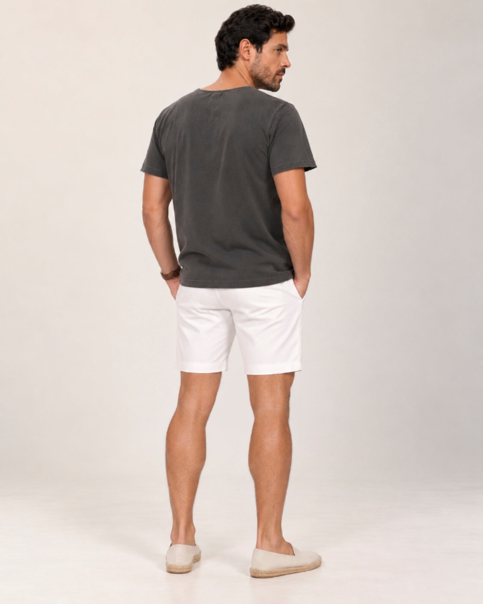 Camiseta Relax Pré-Lavada de Algodão Premium Grafite