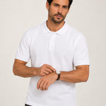 Camisa Polo Piquet Masculina Branca