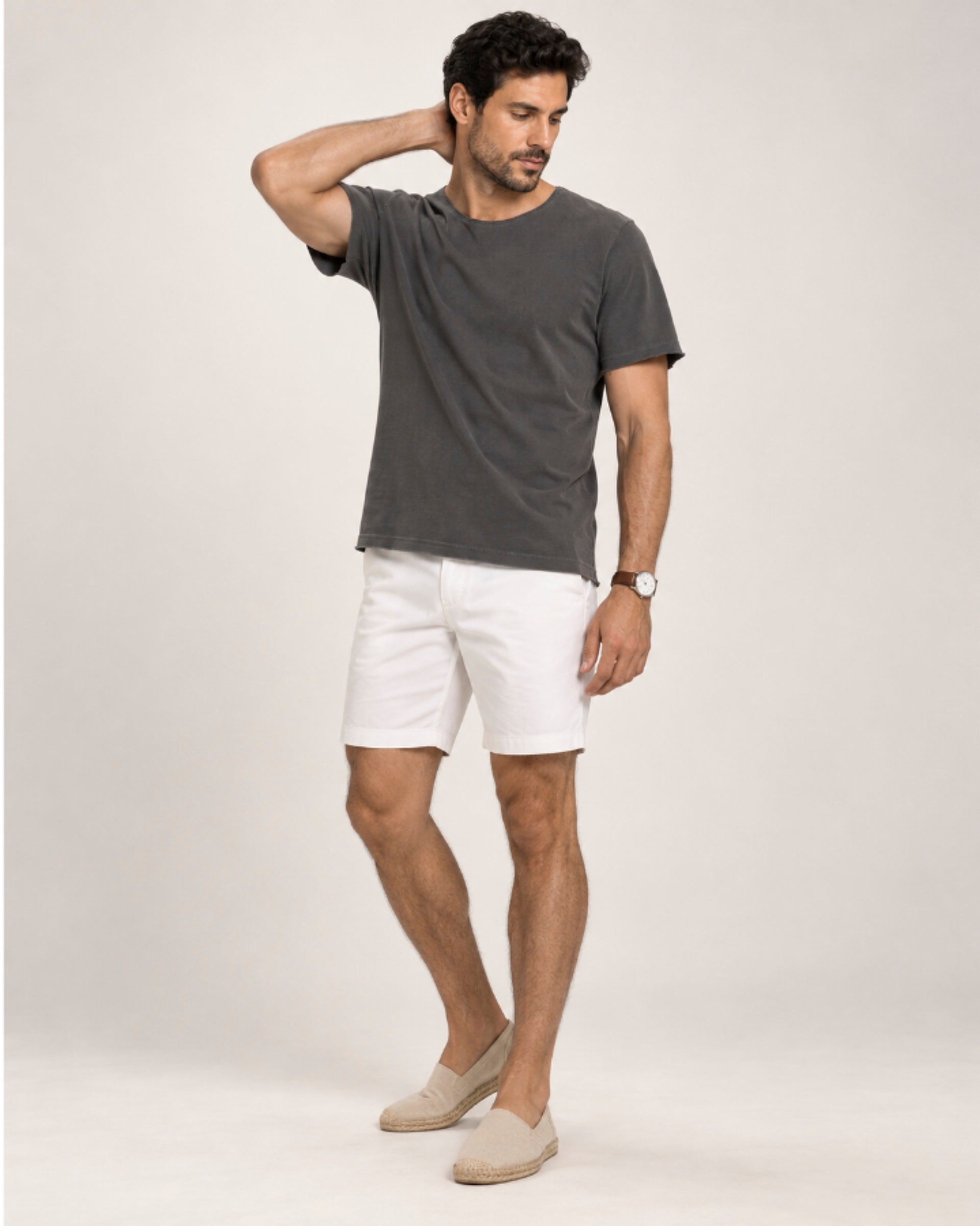 Camiseta Relax Pré-Lavada de Algodão Premium Grafite