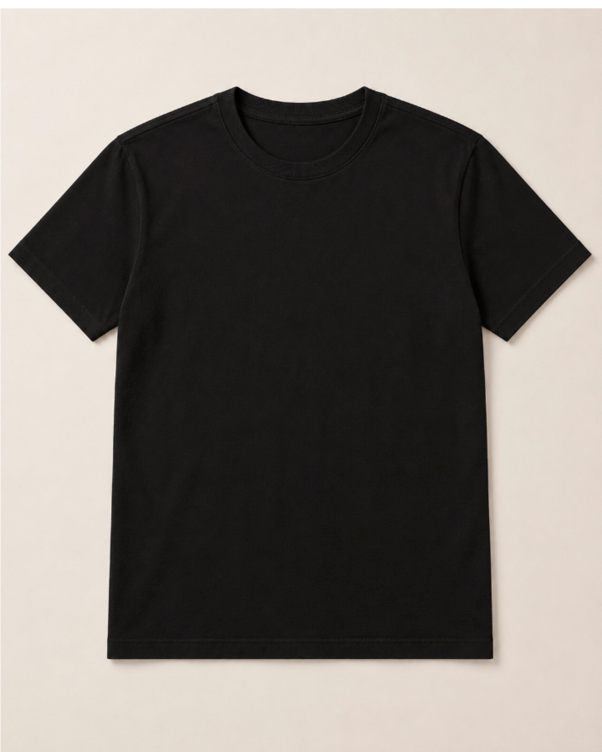 Camiseta Clássica Pré-Lavada de Algodão Premium Preto