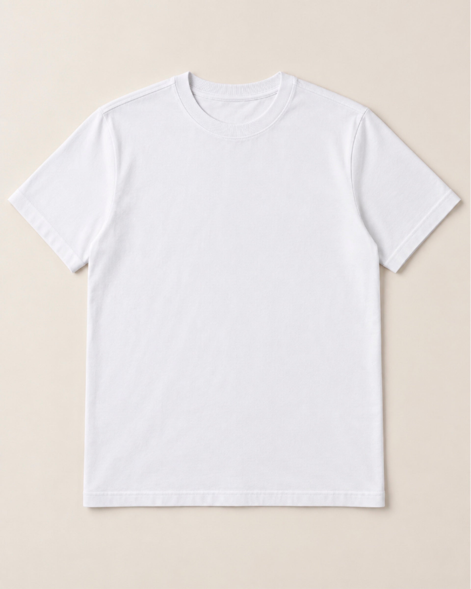 Camiseta Clássica Pré-Lavada de Algodão Premium Branco