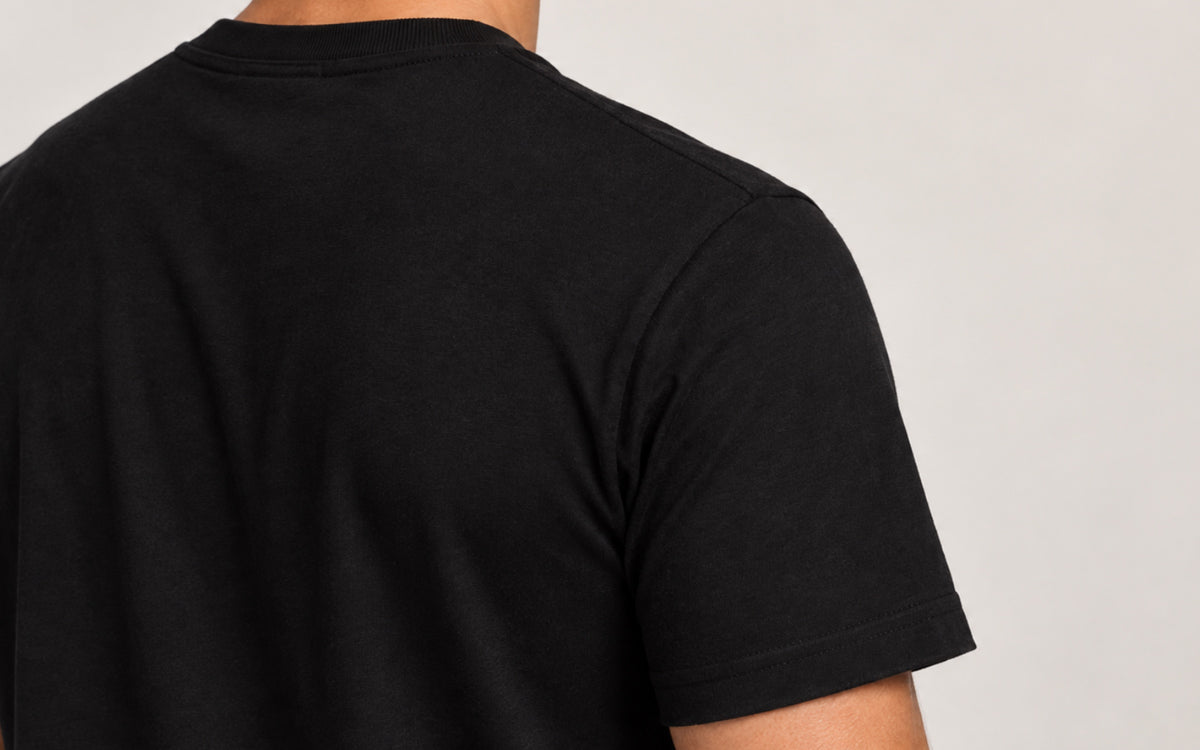 Camiseta Clássica Pré-Lavada de Algodão Premium Preto