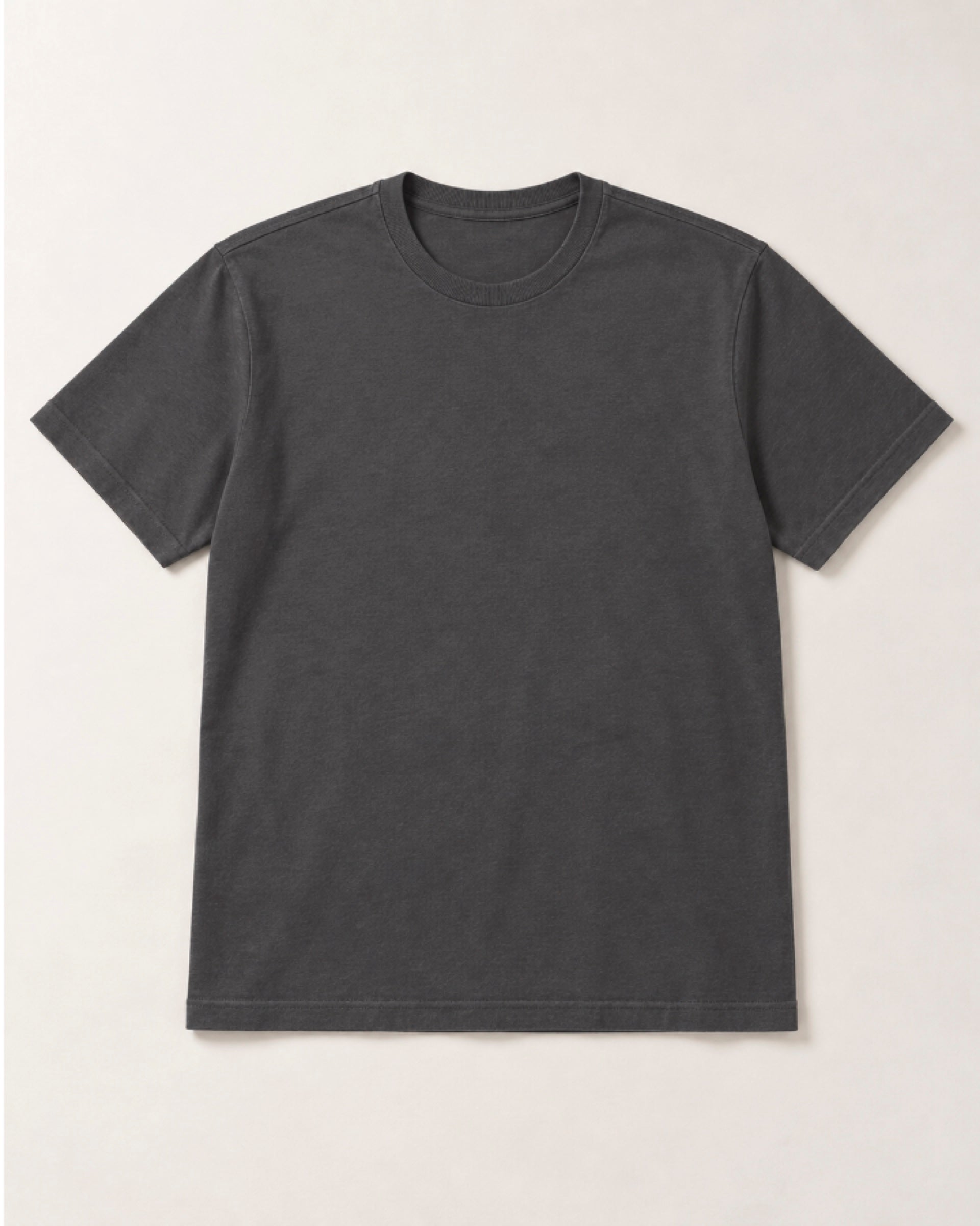 Camiseta Clássica Pré-Lavada de Algodão Premium Grafite