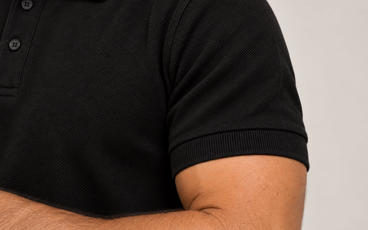 Camisa Polo Piquet Masculina Preta