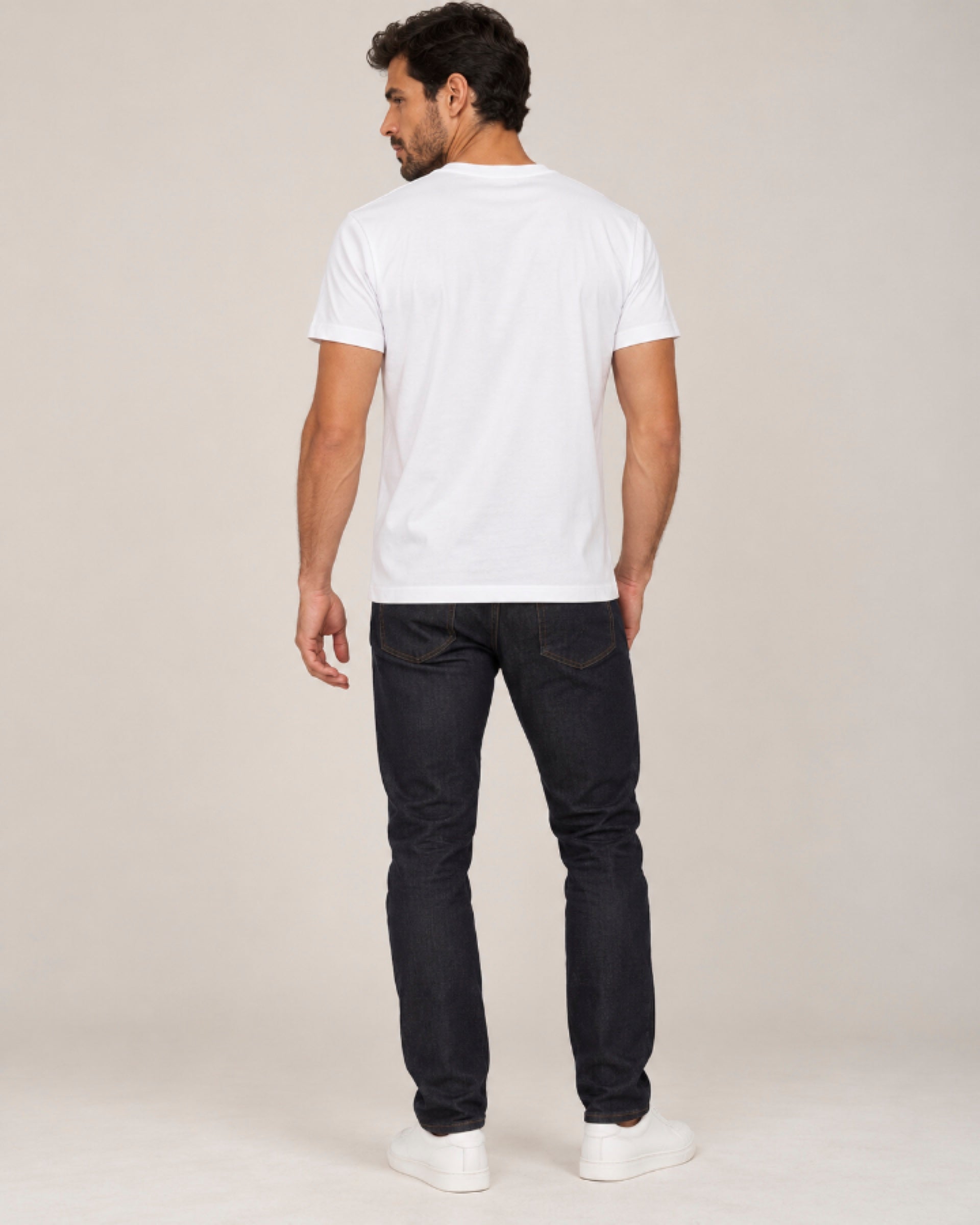 Camiseta Clássica Pré-Lavada de Algodão Premium Branco