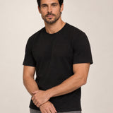 Camiseta Clássica Pré-Lavada de Algodão Premium Preto