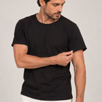 Camiseta Relax Pré-Lavada de Algodão Premium Preto