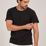 Camiseta Relax Pré-Lavada de Algodão Premium Preto