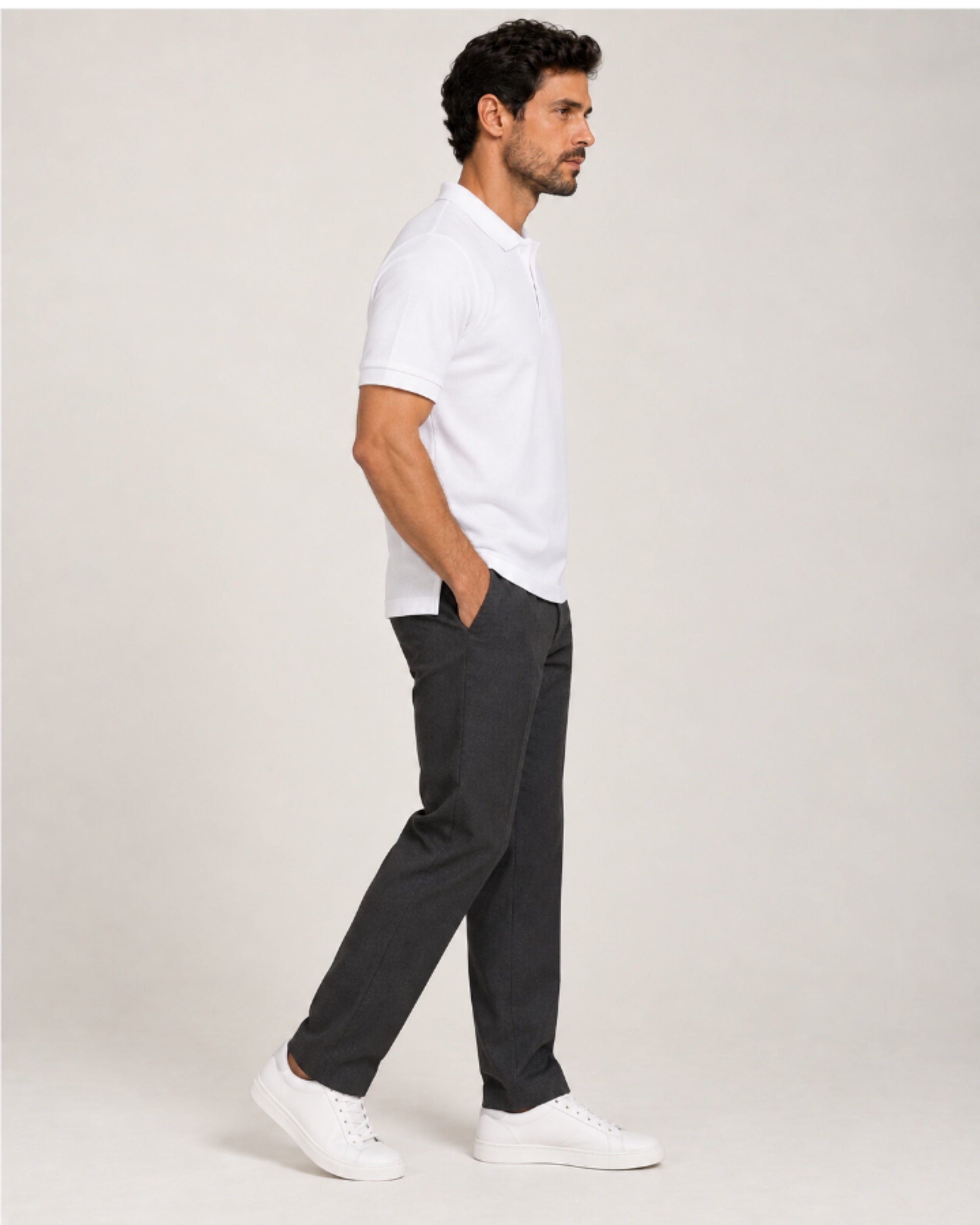 Camisa Polo Piquet Masculina Branca