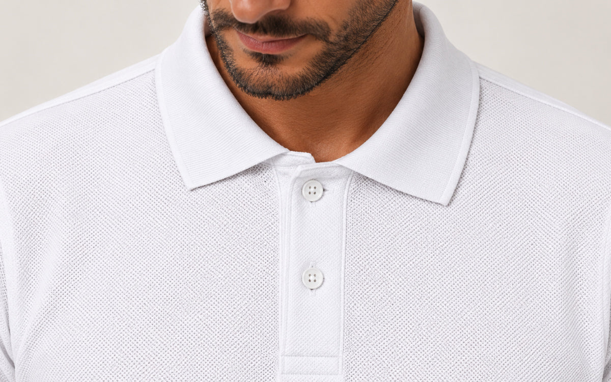Camisa Polo Piquet Masculina Branca