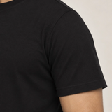 Camiseta Clássica Pré-Lavada de Algodão Premium Preto
