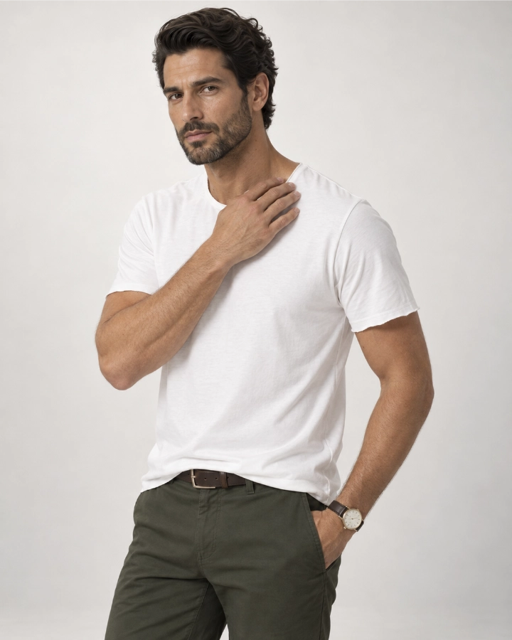 Camiseta Relax Pré-Lavada de Algodão Premium Offwhite