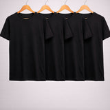 Kit 4 Camisetas Algodão Egípcio Masculina (4 Pretas)