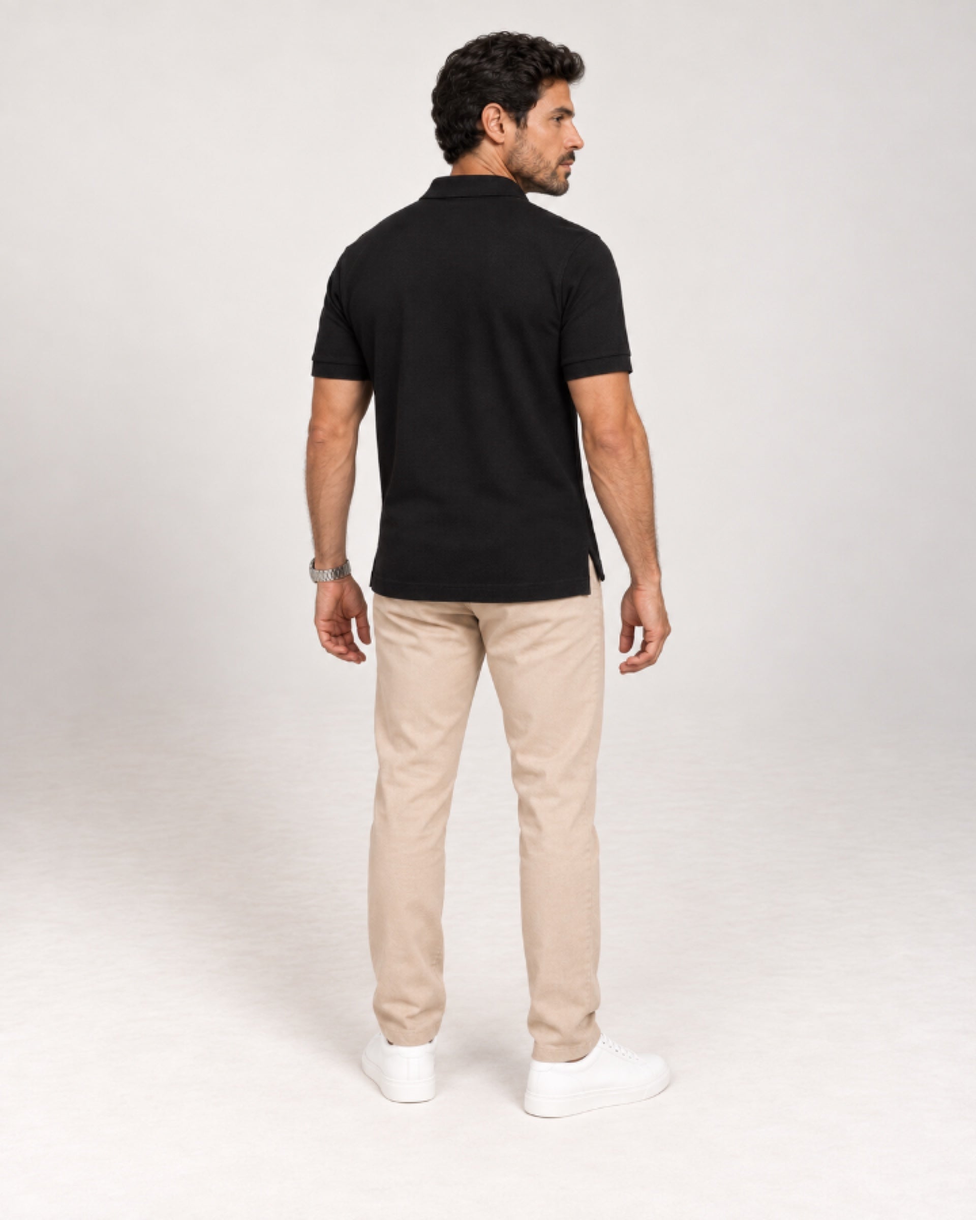 Camisa Polo Piquet Masculina Preta