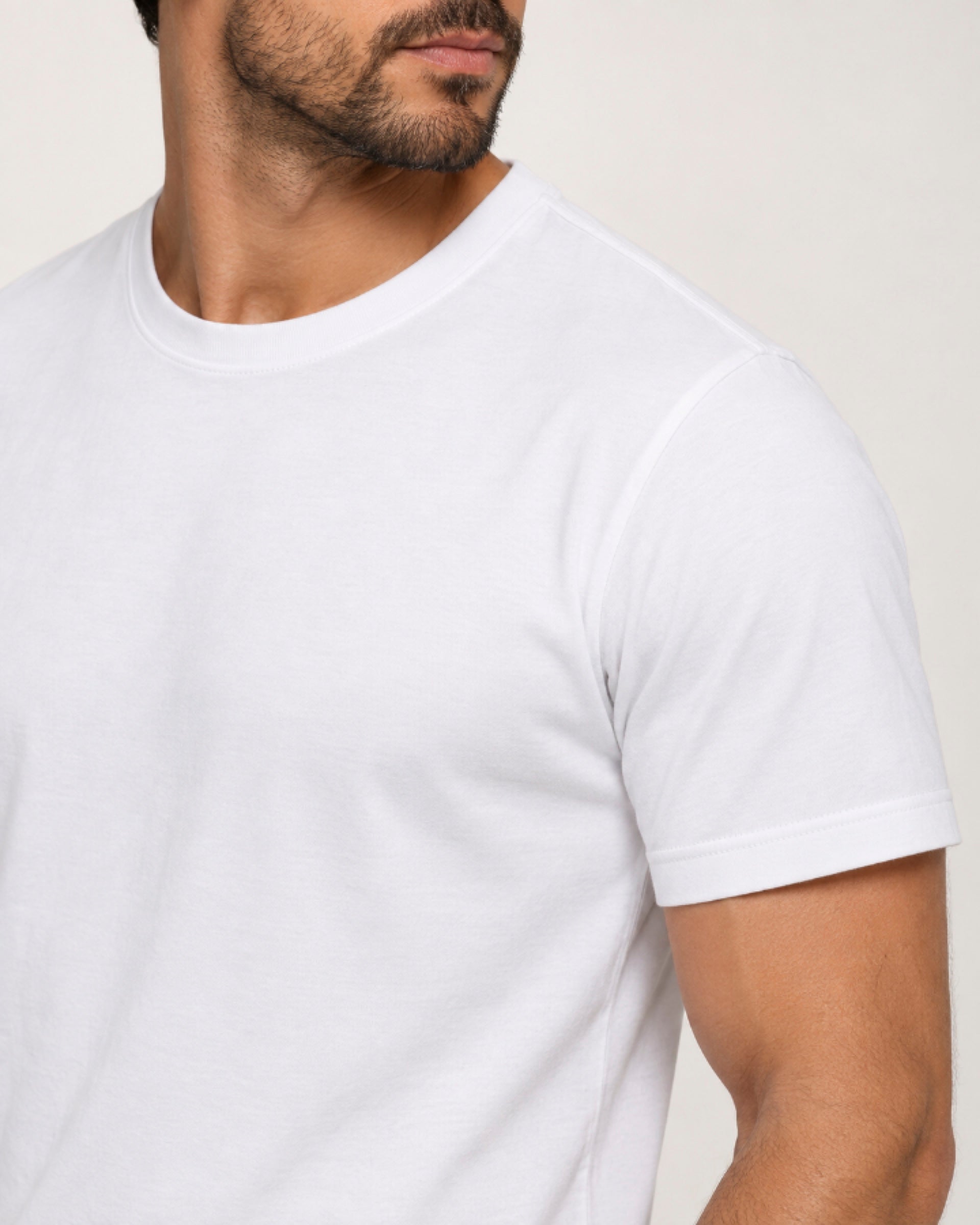 Camiseta Clássica Pré-Lavada de Algodão Premium Branco