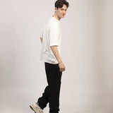 Camiseta Oversized BOX Suedine Offwhite