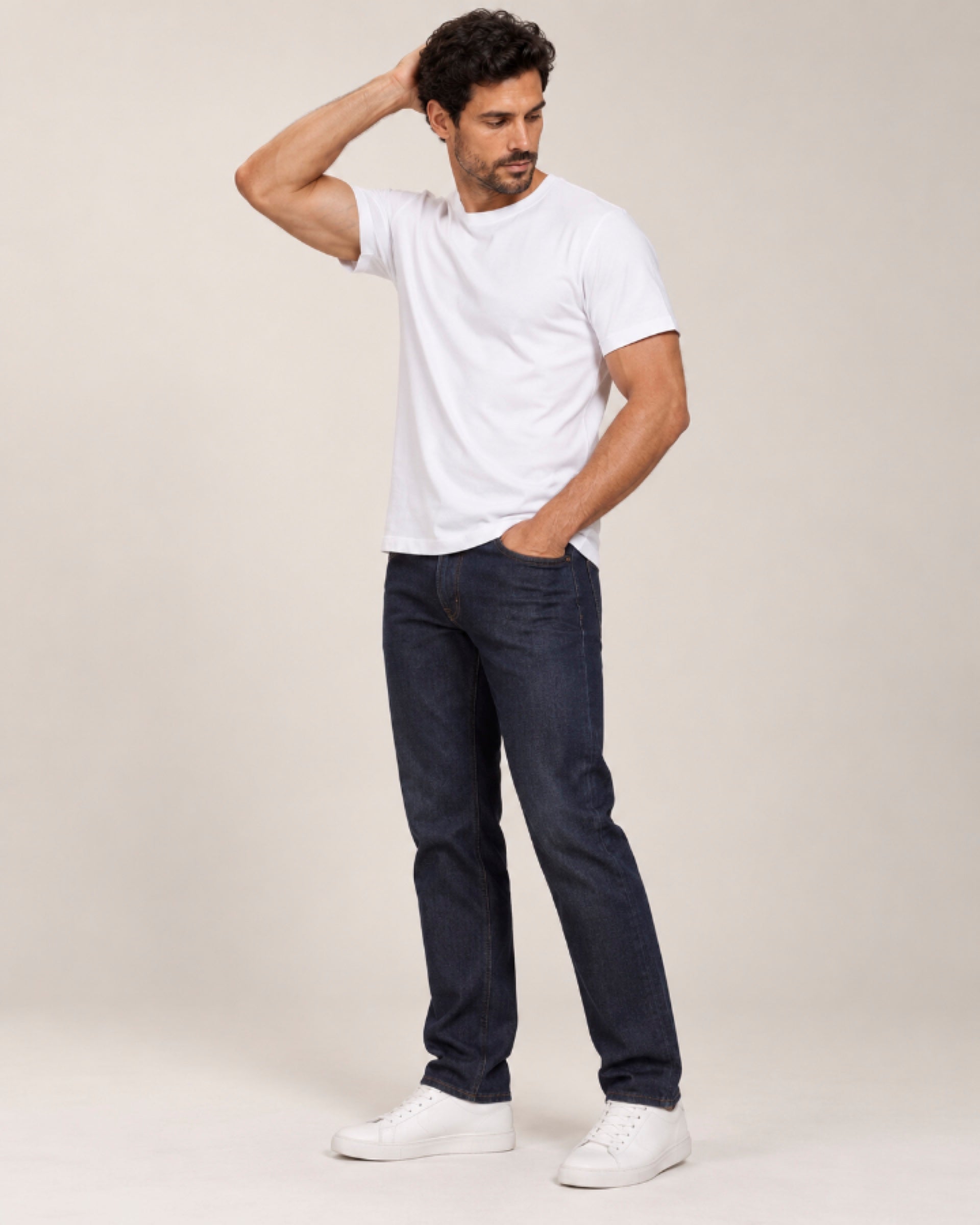 Camiseta Clássica Pré-Lavada de Algodão Premium Branco