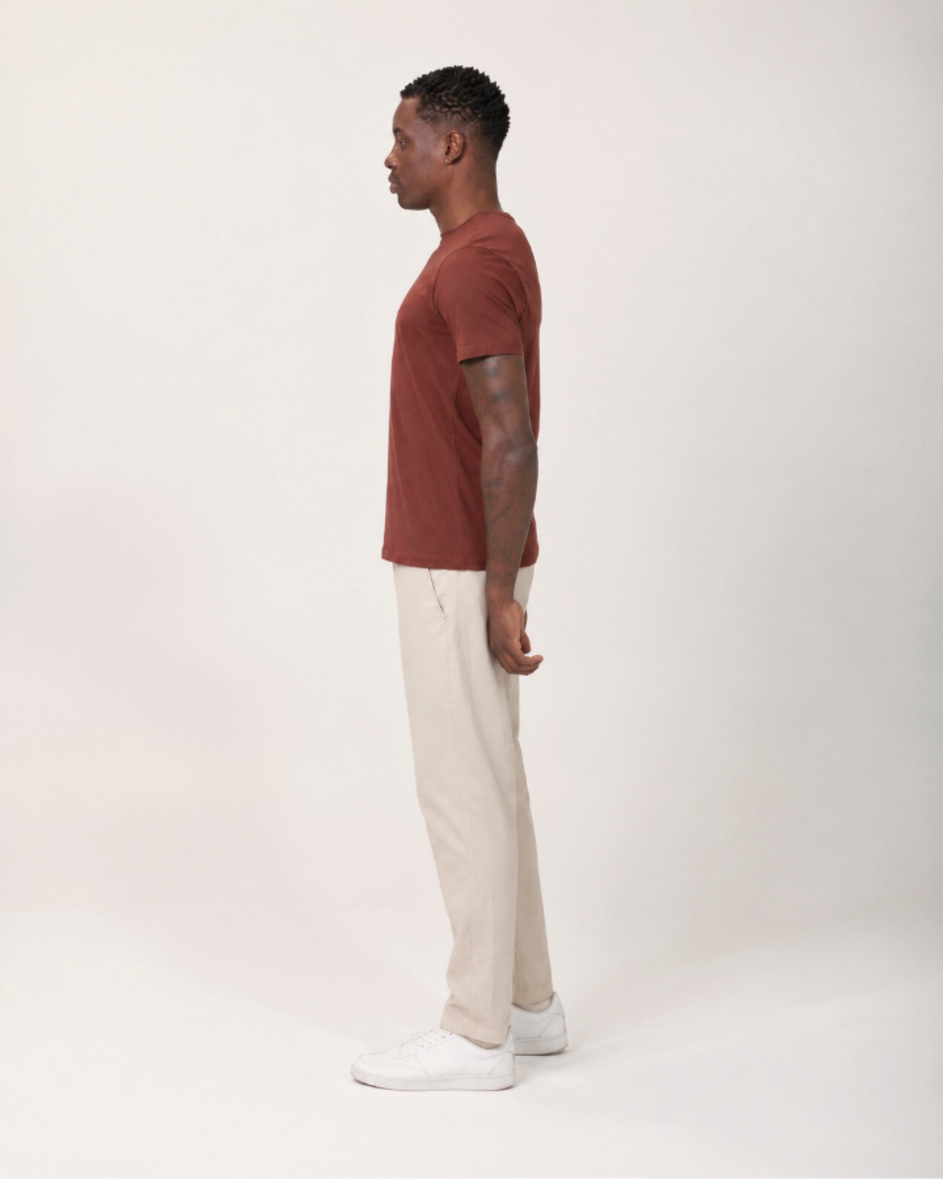 Camiseta Tecnológica Modal Masculina Marrom