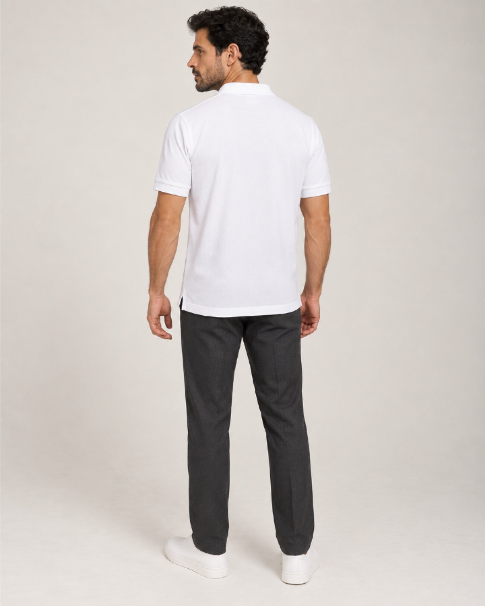 Camisa Polo Piquet Masculina Branca