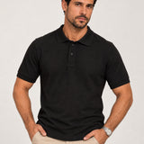 Camisa Polo Piquet Masculina Preta