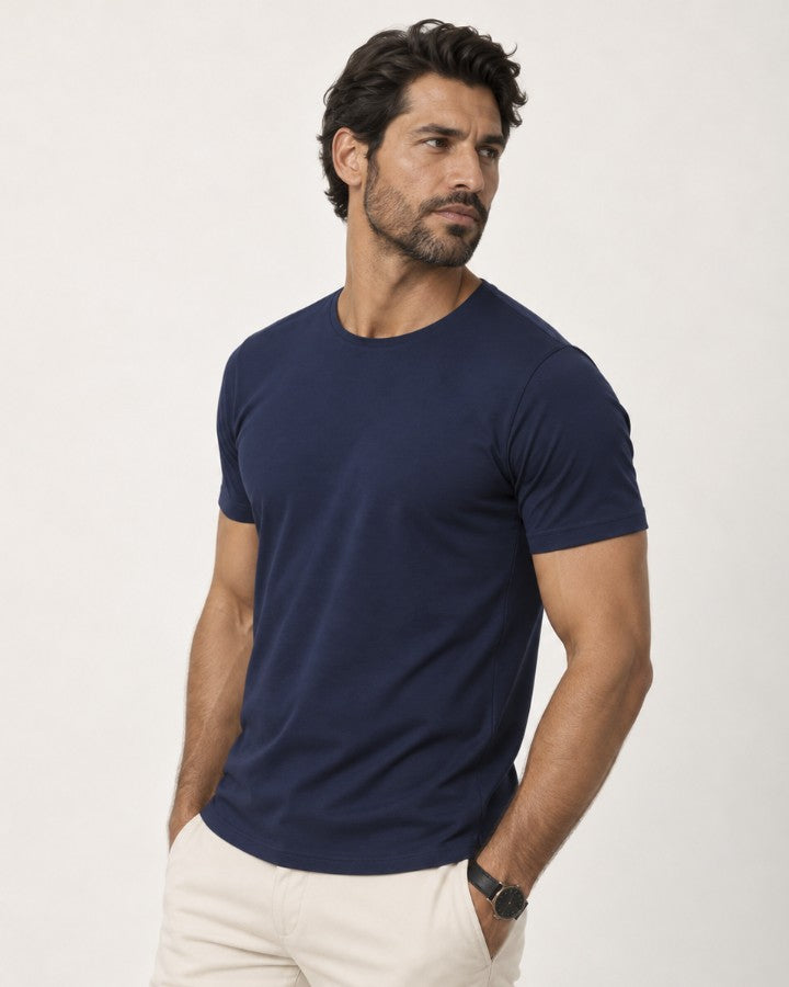 Camiseta Tecnológica Modal Masculina Azul Marinho