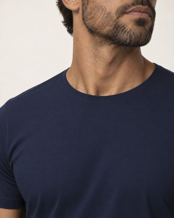 Camiseta Tecnológica Modal Masculina Azul Marinho