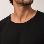 Camiseta Relax Pré-Lavada de Algodão Premium Preto