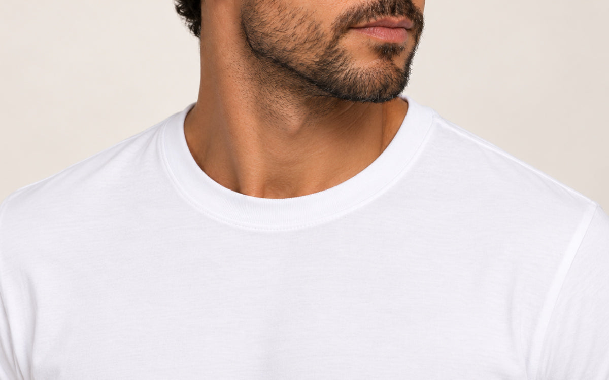 Camiseta Clássica Pré-Lavada de Algodão Premium Branco